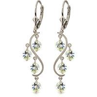 Aquamarine Dream Catcher Drop Earrings 4.5ctw in 9ct White Gold