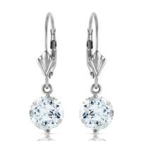 Aquamarine Drop Earrings 3.1ctw in 9ct White Gold