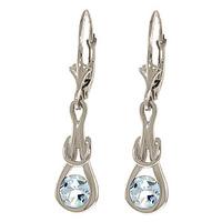 Aquamarine San Francisco Drop Earrings 1.3ctw in 9ct White Gold