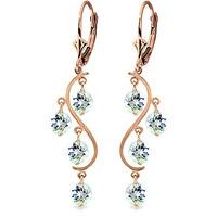 Aquamarine Dream Catcher Drop Earrings 4.5ctw in 9ct Rose Gold