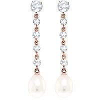 Aquamarine and Pearl by the Yard Drop Earrings 10.0ctw in 9ct Rose Gold