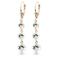 Aquamarine Trinity Drop Earrings 7.2ctw in 9ct Rose Gold