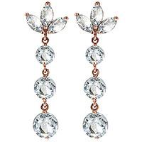 Aquamarine Petal Drop Earrings 8.7ctw in 9ct Rose Gold