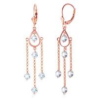 Aquamarine Faro Drop Earrings 3.0ctw in 9ct Rose Gold