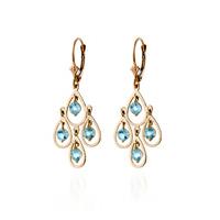 Aquamarine Quadruplo Milan Drop Earrings 2.4ctw in 9ct Rose Gold