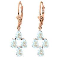 aquamarine drop earrings 39ctw in 9ct rose gold