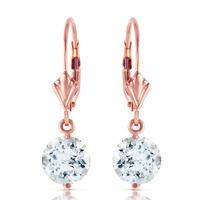 Aquamarine Drop Earrings 3.1ctw in 9ct Rose Gold