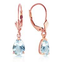 Aquamarine Belle Drop Earrings 2.85ctw in 9ct Rose Gold