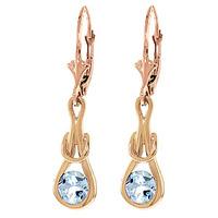 Aquamarine San Francisco Drop Earrings 1.3ctw in 9ct Rose Gold