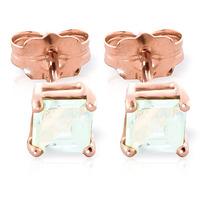 Aquamarine Alexandra Stud Earrings 0.8ctw in 9ct Rose Gold