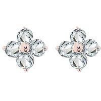 Aquamarine Clover Stud Earrings 1.15ctw in 9ct Rose Gold