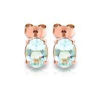 Aquamarine Stud Earrings 1.8ctw in 9ct Rose Gold