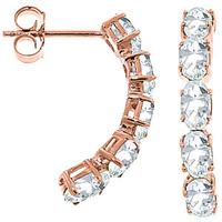 Aquamarine Linear Stud Earrings 2.5ctw in 9ct Rose Gold