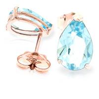 Aquamarine Stud Earrings 3.15ctw in 9ct Rose Gold