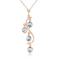 Aquamarine Dream Catcher Pendant Necklace 2.25ctw in 9ct Rose Gold