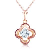 Aquamarine Corona Pendant Necklace 0.55ct in 9ct Rose Gold