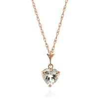 aquamarine heart pendant necklace 115ct in 9ct rose gold