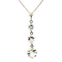 Aquamarine Trinity Pendant Necklace 3.6ctw in 9ct Rose Gold