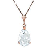 Aquamarine Belle Pendant Necklace 1.5ct in 9ct Rose Gold