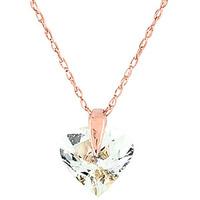 Aquamarine Heart Pendant Necklace 1.15ct in 9ct Rose Gold