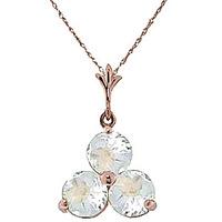 Aquamarine Trinity Pendant Necklace 0.75ctw in 9ct Rose Gold