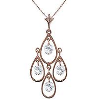 Aquamarine Quadruplo Milan Pendant Necklace 1.2ctw in 9ct Rose Gold