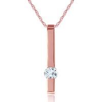 Aquamarine Bar Drop Pendant Necklace 0.25ct in 9ct Rose Gold