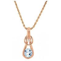 Aquamarine San Francisco Pendant Necklace 0.65ct in 9ct Rose Gold