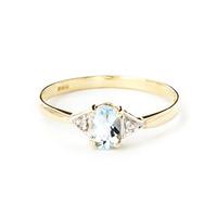 Aquamarine and Diamond Allure Ring 0.45ct in 9ct Gold