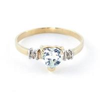 Aquamarine and Diamond Ring 0.95ct in 9ct Gold