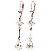 aquamarine two tier drop earrings 375ctw in 9ct rose gold