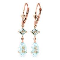 Aquamarine Droplet Earrings 4.5ctw in 9ct Rose Gold