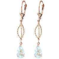 Aquamarine Sceptre Drop Earrings 3.0ctw in 9ct Rose Gold