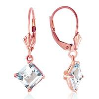 Aquamarine Drop Earrings 3.2ctw in 9ct Rose Gold