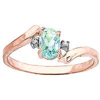 Aquamarine and Diamond Embrace Ring 0.45ct in 9ct Rose Gold