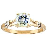 Aquamarine and Diamond Aspire Ring 1.0ct in 9ct Gold