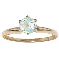 Aquamarine Crown Solitaire Ring 0.65ct in 9ct Gold