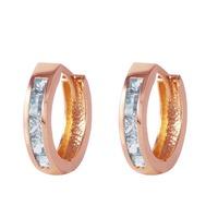 Aquamarine Huggie Earrings 0.85ctw in 9ct Rose Gold