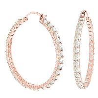 Aquamarine Metro Hoop Earrings 6.0ctw in 9ct Rose Gold