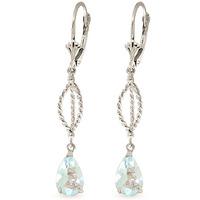 Aquamarine Sceptre Drop Earrings 3.0ctw in 9ct White Gold