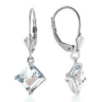 Aquamarine Drop Earrings 3.2ctw in 9ct White Gold