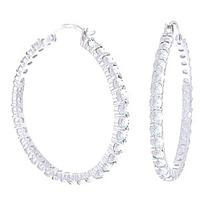 Aquamarine Metro Hoop Earrings 6.0ctw in 9ct White Gold