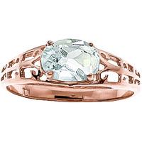 Aquamarine Catalan Filigree Ring 1.15ct in 9ct Rose Gold