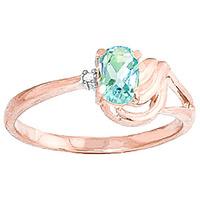 Aquamarine and Diamond Ring 0.45ct in 9ct Rose Gold