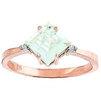 Aquamarine and Diamond Ring 1.75ct in 9ct Rose Gold