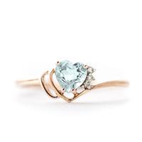 aquamarine and diamond passion ring 095ct in 9ct rose gold