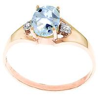 aquamarine and diamond desire ring 075ct in 9ct rose gold