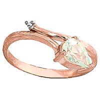 Aquamarine and Diamond Ring 0.82ct in 9ct Rose Gold