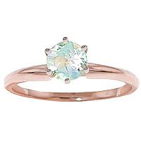 Aquamarine Crown Solitaire Ring 0.65ct in 9ct Rose Gold