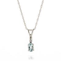 aquamarine and diamond pendant necklace 045ct in 9ct white gold